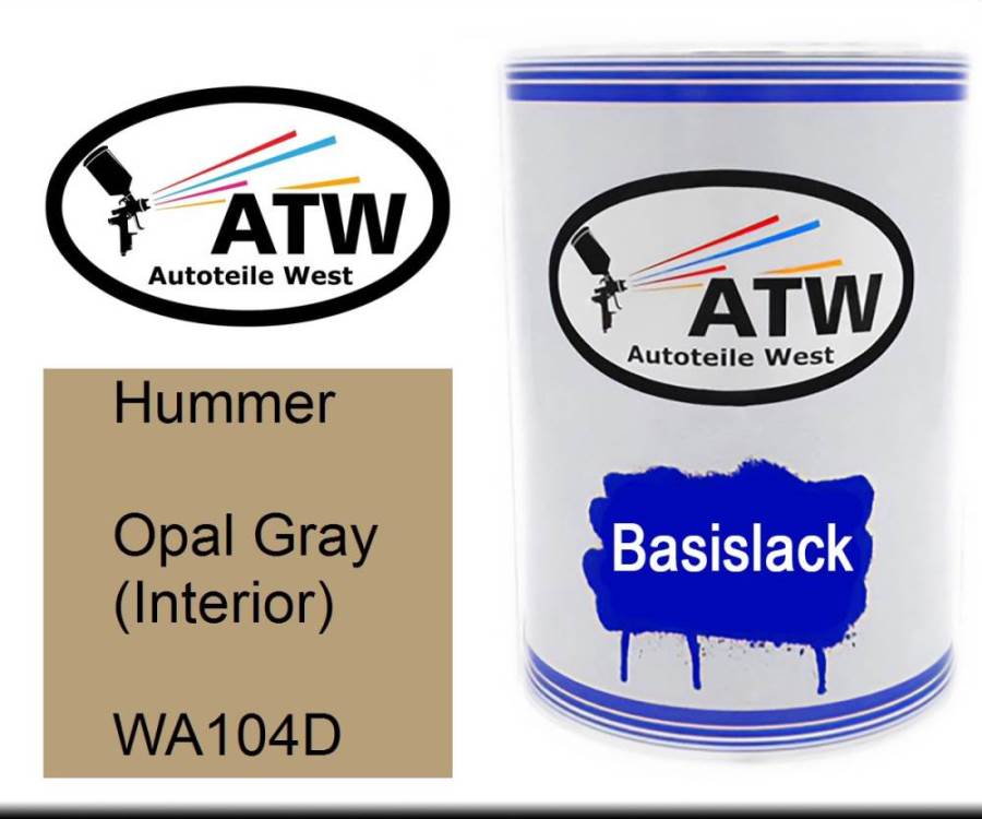 Hummer, Opal Gray (Interior), WA104D: 500ml Lackdose, von ATW Autoteile West.